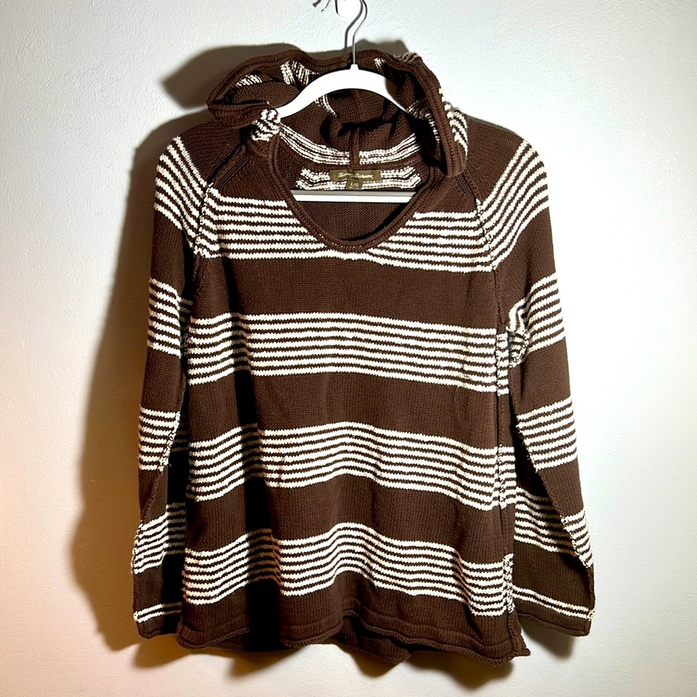 Tommy Bahama Sweater Hoodie Size Large Striped Women’s Soft